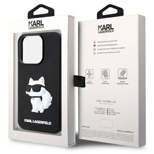 Karl Lagerfeld Rubber Choupette 3D - θήκη για Apple iPhone 14 Pro - Μαύρο - Image 8