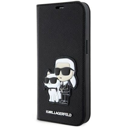 Karl Lagerfeld Saffiano Karl & Choupette - θήκη για Apple iPhone 14 Pro - Μαύρο