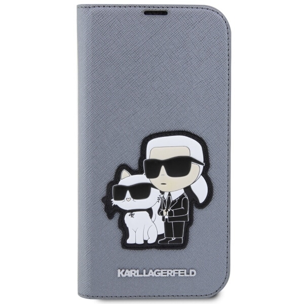 Karl Lagerfeld Saffiano Karl & Choupette - θήκη για Apple iPhone 14 Pro - Ασημί - Image 3