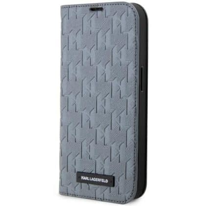 Karl Lagerfeld Saffiano Monogram - θήκη για Apple iPhone 14 Pro Max - Ασημί