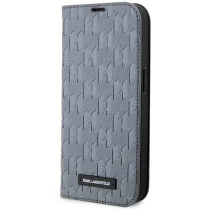 Karl Lagerfeld Saffiano Monogram - θήκη για Apple iPhone 14 Pro - Ασημί