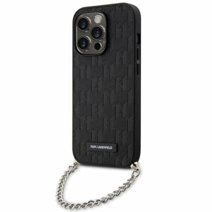 Karl Lagerfeld Saffiano Monogram Chain - θήκη για Apple iPhone 14 Pro - Μαύρο