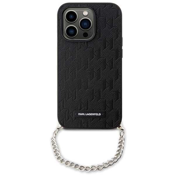 Karl Lagerfeld Saffiano Monogram Chain - θήκη για Apple iPhone 14 Pro - Μαύρο - Image 2