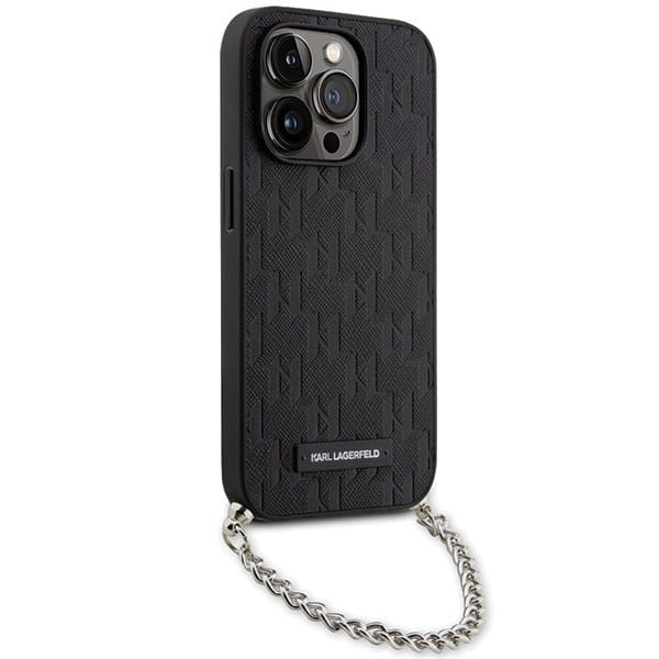Karl Lagerfeld Saffiano Monogram Chain - θήκη για Apple iPhone 14 Pro - Μαύρο - Image 3