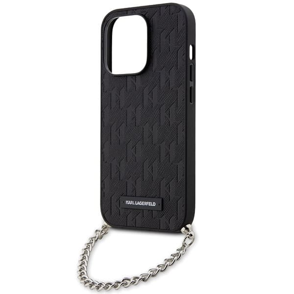 Karl Lagerfeld Saffiano Monogram Chain - θήκη για Apple iPhone 14 Pro - Μαύρο - Image 5