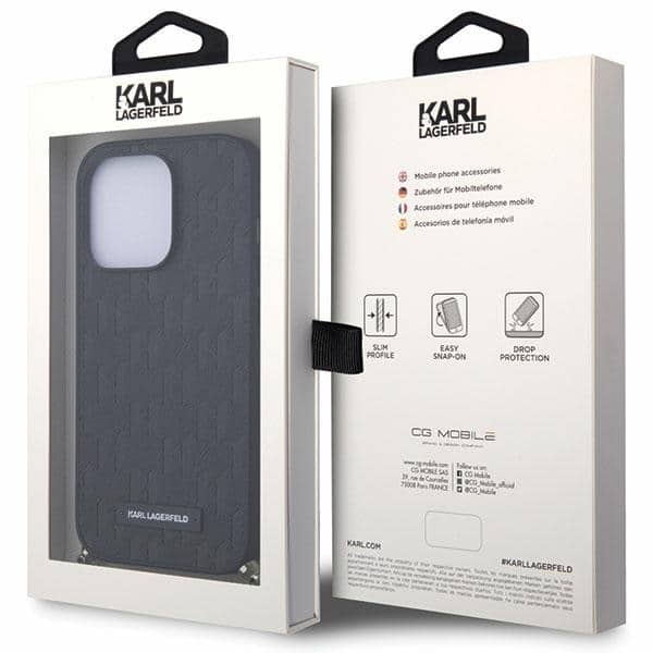 Karl Lagerfeld Saffiano Monogram Chain - θήκη για Apple iPhone 14 Pro - Μαύρο - Image 7