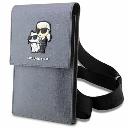 Karl Lagerfeld Τσάντα KLWBSAKCPMG ασημί Saffiano Karl & Choupette
