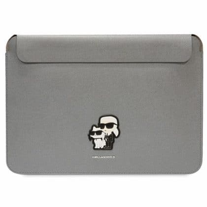 Karl Lagerfeld Θήκη KLCS14SAKCPMG 14" ασημί Saffiano Karl&Choupette
