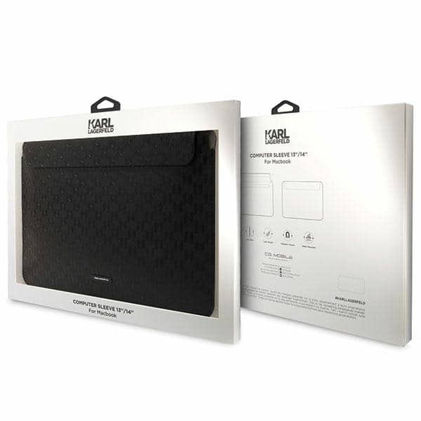 Karl Lagerfeld Θήκη KLCS14SAKLHPK 14" μαύρο Saffiano Plaque - Image 4