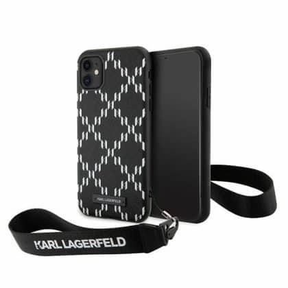 Karl Lagerfeld Monogram Losange Saffiano - θήκη για Apple iPhone 11 / XR - Μαύρο