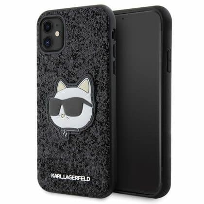 Karl Lagerfeld Glitter Choupette - θήκη για Apple iPhone 11 / XR - Μαύρο