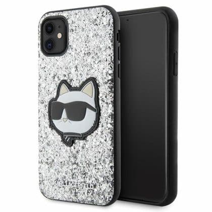 Karl Lagerfeld Glitter Choupette Patch - θήκη για Apple iPhone 11 - Διάφανο