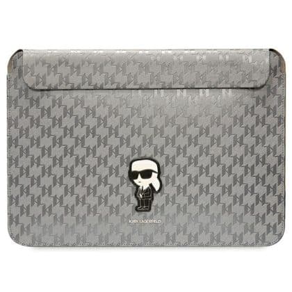 Karl Lagerfeld Θήκη KLCS14SAKHPKG 14" ασημί Saffiano Monogram Ikonik