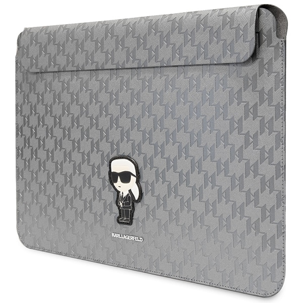 Karl Lagerfeld Θήκη KLCS14SAKHPKG 14" ασημί Saffiano Monogram Ikonik - Image 2