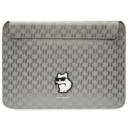 Karl Lagerfeld Θήκη KLCS14SAKHPCG 14" ασημί Saffiano Monogram Choupette