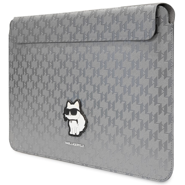 Karl Lagerfeld Θήκη KLCS14SAKHPCG 14" ασημί Saffiano Monogram Choupette - Image 2