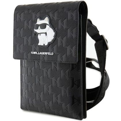 Karl Lagerfeld Τσάντα KLWBSAKHPCK μαύρη/black Saffiano Monogram Choupette