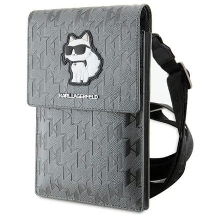 Karl Lagerfeld Τσάντα KLWBSAKHPCG ασημί Saffiano Monogram Choupette