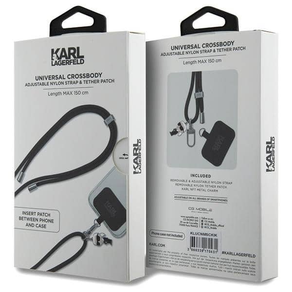 Karl Lagerfeld KLUCNMSCKIK Universal λουράκι λαιμού CBDY Cord μαύρο/black - Image 3