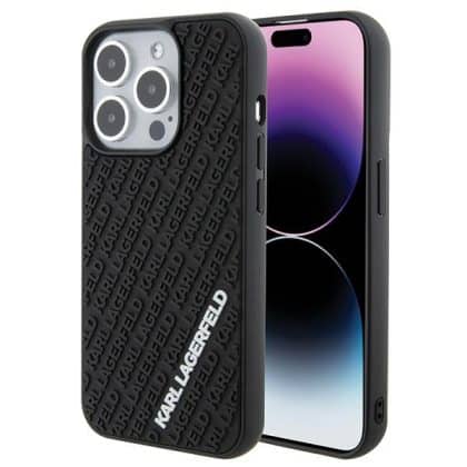 Karl Lagerfeld 3D Rubber Multi Logo - θήκη για Apple iPhone 15 Pro - Μαύρο