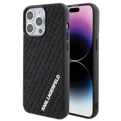 Karl Lagerfeld 3D Rubber Multi Logo - θήκη για Apple iPhone 15 Pro Max - Μαύρο