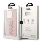 Karl Lagerfeld 3D Rubber Glitter Logo - θήκη για Apple iPhone 15 Pro Max - Ροζ - Image 8