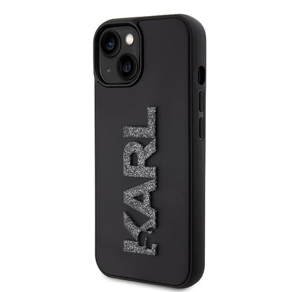 Karl Lagerfeld 3D Rubber Glitter Logo - θήκη για Apple iPhone 15 - Μαύρο - Image 2