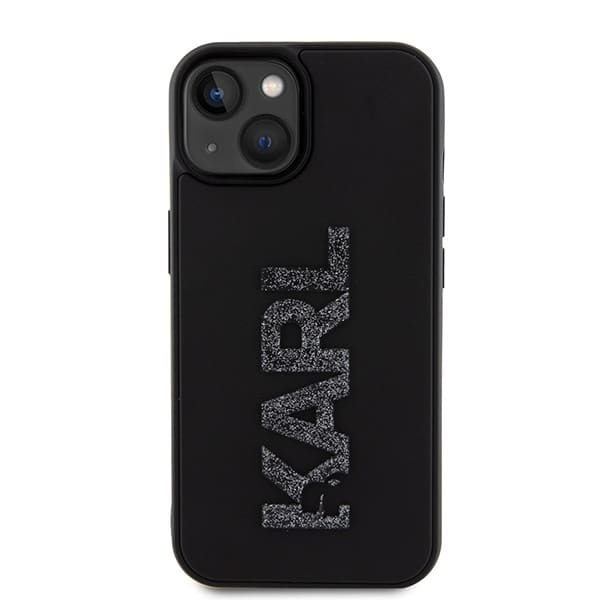 Karl Lagerfeld 3D Rubber Glitter Logo - θήκη για Apple iPhone 15 - Μαύρο - Image 3