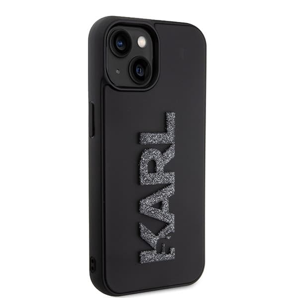 Karl Lagerfeld 3D Rubber Glitter Logo - θήκη για Apple iPhone 15 - Μαύρο - Image 4