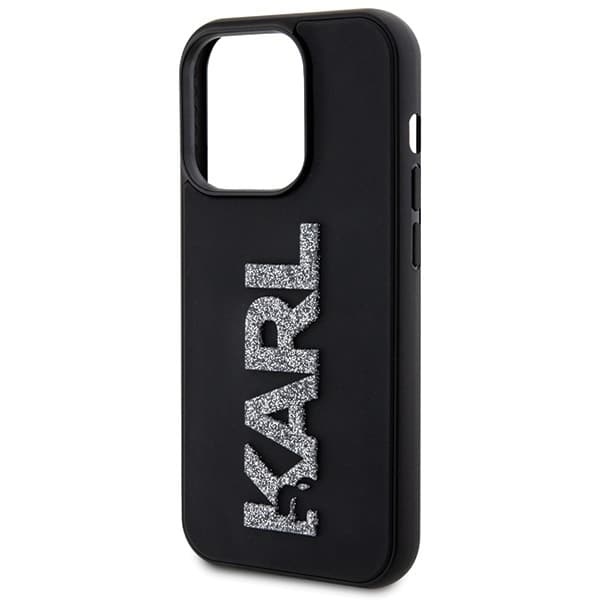 Karl Lagerfeld 3D Rubber Glitter Logo - θήκη για Apple iPhone 15 Pro - Μαύρο - Image 6
