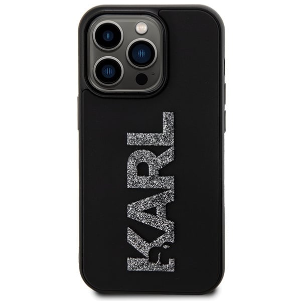 Karl Lagerfeld 3D Rubber Glitter Logo - θήκη για Apple iPhone 15 Pro Max - Μαύρο - Image 3