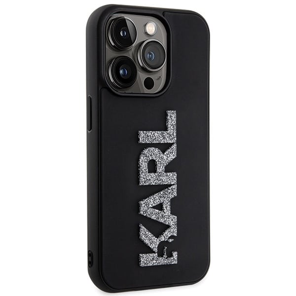 Karl Lagerfeld 3D Rubber Glitter Logo - θήκη για Apple iPhone 15 Pro Max - Μαύρο - Image 4
