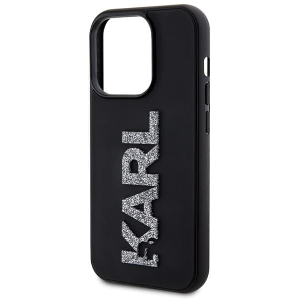 Karl Lagerfeld 3D Rubber Glitter Logo - θήκη για Apple iPhone 15 Pro Max - Μαύρο - Image 6