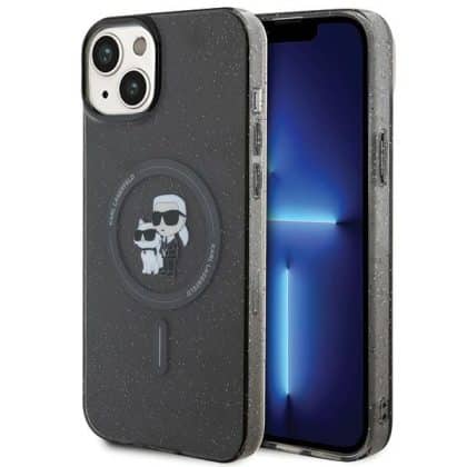 Karl Lagerfeld Karl&Choupette Glitter MagSafe - θήκη για Apple iPhone 15 Plus - Μαύρο