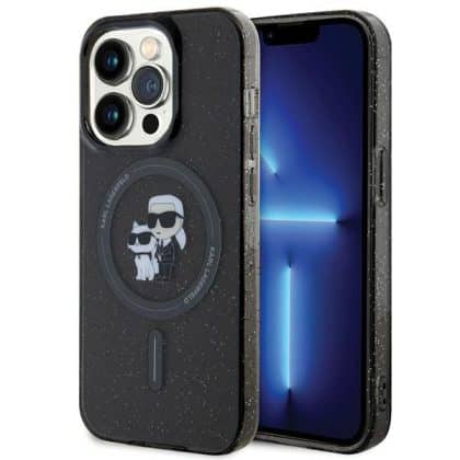 Karl Lagerfeld Karl&Choupette Glitter MagSafe - θήκη για Apple iPhone 15 Pro - Μαύρο