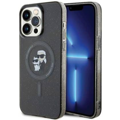Karl Lagerfeld Karl&Choupette Glitter MagSafe - θήκη για Apple iPhone 15 Pro Max - Μαύρο