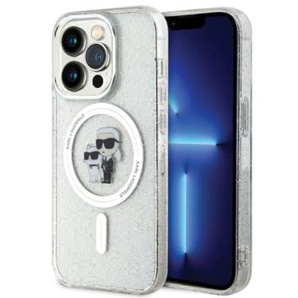 Karl Lagerfeld Karl&Choupette Glitter Magsafe - θήκη για Apple iPhone 15 Pro - Διάφανο