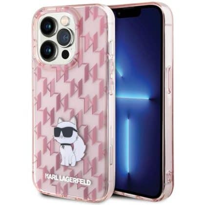 Karl Lagerfeld Monogram Choupette - Apple iPhone 15 Pro Max - Ροζ