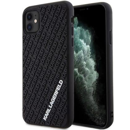 Karl Lagerfeld 3D Rubber Multi Logo - θήκη για Apple iPhone 11 - Μαύρο