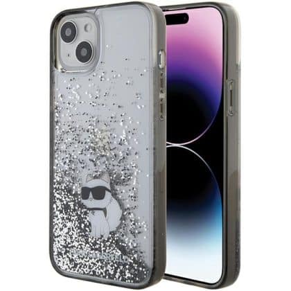 Karl Lagerfeld Liquid Glitter Choupette - θήκη για Apple iPhone 15 Plus - Διάφανο
