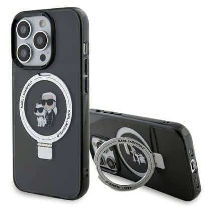 Karl Lagerfeld Ring Stand Karl&Choupette - θήκη για Apple iPhone 15 Pro Max - Μαύρο