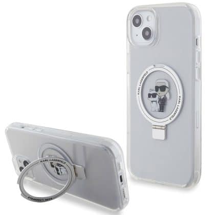 Karl Lagerfeld Ring Stand Karl&Choupette - θήκη για Apple iPhone 15 Plus / 14 - Λευκό