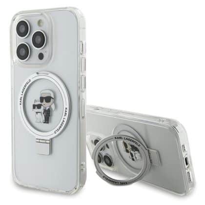 Karl Lagerfeld Ring Stand Karl&Choupettte MagSafe - θήκη για Apple iPhone 14 Pro - Λευκό