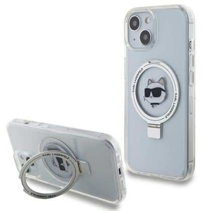 Karl Lagerfeld Ring Stand Choupette Head MagSafe - θήκη για Apple iPhone 15 / 14 13 - Λευκό