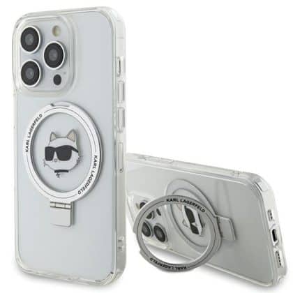 Karl Lagerfeld Ring Stand Choupette Head MagSafe - θήκη για Apple iPhone 15 Pro - Λευκό