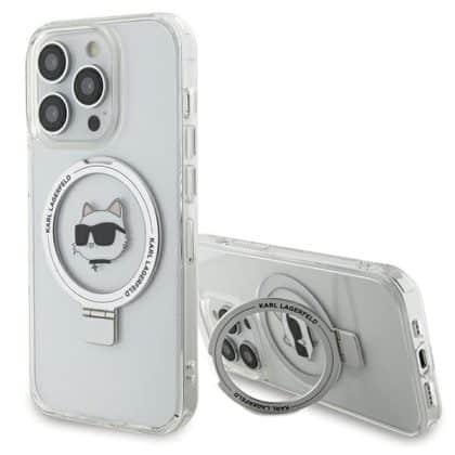 Karl Lagerfeld Ring Stand Choupette Head MagSafe - θήκη για Apple iPhone 15 Pro Max - Λευκό
