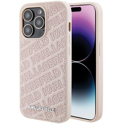 Karl Lagerfeld Quilted K Pattern - θήκη για Apple iPhone 15 Pro Max - Ροζ