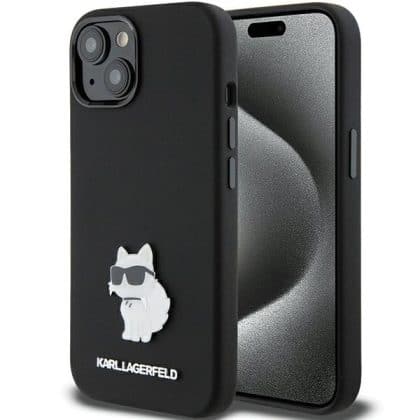 Karl Lagerfeld Silicone Choupette Metal Pin - θήκη για Apple iPhone 15 Plus - Μαύρο