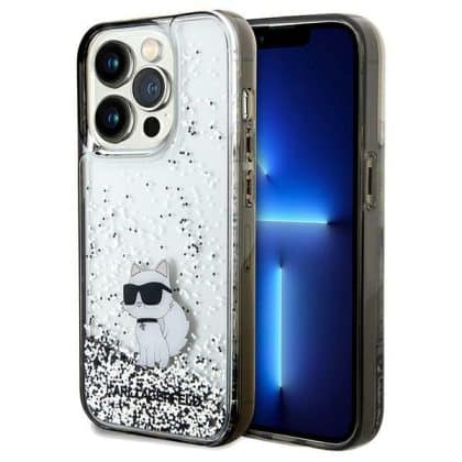 Karl Lagerfeld Liquid Glitter Choupette - θήκη για Apple iPhone 14 Pro - Διάφανο