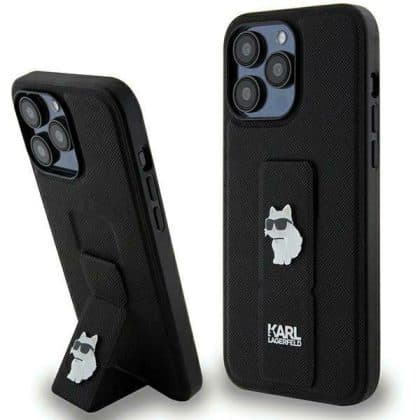 Karl Lagerfeld Gripstand Saffiano Choupette Pins - Apple iPhone 13 Pro / - Μαύρο
